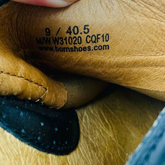 Born Size 9 Women's Black Leather Clog Mules Buckle Detail Heel Comfort - Picture 14 of 15